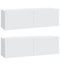 Ensemble de meubles TV 4 pcs Blanc Bois d'ingénierie