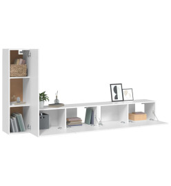 Ensemble de meubles TV 3 pcs Blanc Bois d'ingénierie