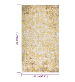 Tapis à tissage plat d'extérieur 115x170 cm Jaune