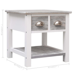 Table d'appoint Gris 40x40x40 cm Bois de Paulownia