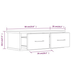 Armoire murale Chêne fumé 60x26x18,5 cm Bois d'ingénierie