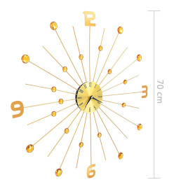 Horloge murale Métal 70 cm Doré