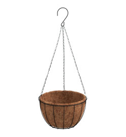 Jardinières suspendues 4 pcs avec doublure coco Noir Ø 35x52 cm