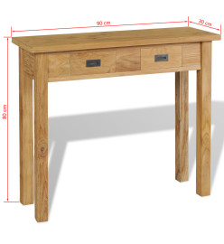 Table console teck massif 90x30x80 cm