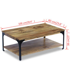 Table basse Bois de manguier 100 x 60 x 38 cm