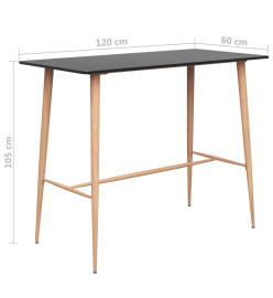 Table de bar Noir 120x60x105 cm