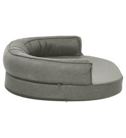 Matelas de lit ergonomique de chien 75x53 cm Aspect de lin Gris