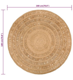 Tapis Jute tressé à la main 180 cm Rond