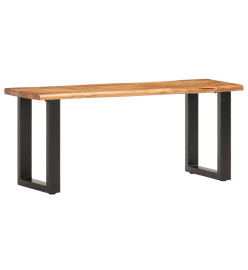 Banc au bord naturel du bois 110 cm Bois d'acacia solide et acier