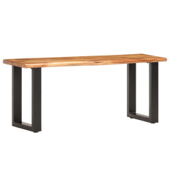 Banc au bord naturel du bois 110 cm Bois d'acacia solide et acier