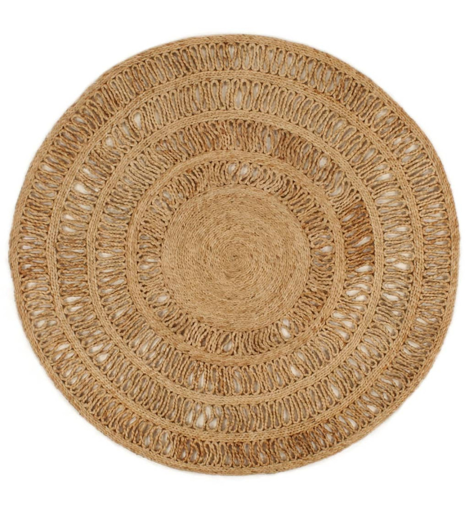 Tapis Jute tressé à la main 120 cm Rond