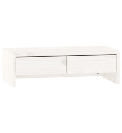 Support de moniteur Blanc 50x27x15 cm Bois de pin solide