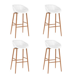 Tabourets de bar lot de 4 blanc