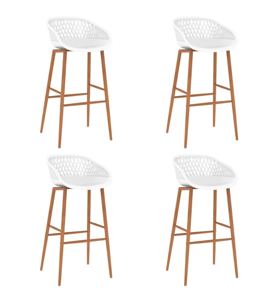 Tabourets de bar lot de 4 blanc