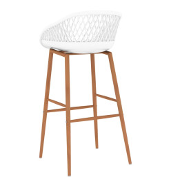 Tabourets de bar lot de 4 blanc