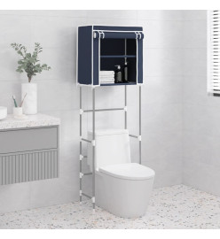 Support de rangement 2 niveaux sur toilette Bleu 56x30x170 cm