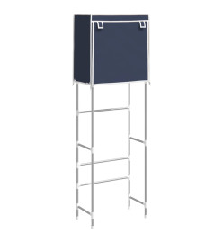 Support de rangement 2 niveaux sur toilette Bleu 56x30x170 cm