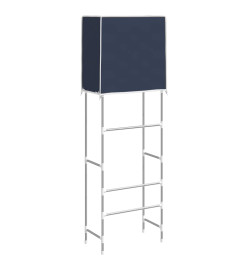 Support de rangement 2 niveaux sur toilette Bleu 56x30x170 cm