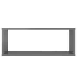 Étagères cube murales 6 pcs Gris brillant 60x15x23 cm Aggloméré