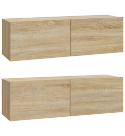 Meubles TV 2 pcs Chêne Sonoma 100x30x30 cm Bois d'ingénierie