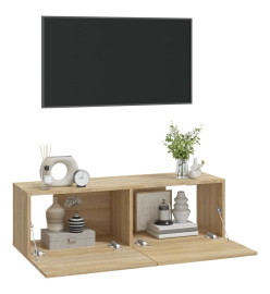 Meubles TV 2 pcs Chêne Sonoma 100x30x30 cm Bois d'ingénierie