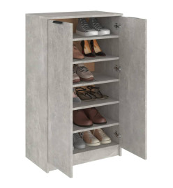 Armoire à chaussures Gris béton 59x35x100 cm Bois d'ingénierie