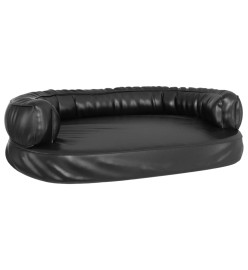 Lit pour chien ergonomique Mousse Noir 88x65 cm Similicuir