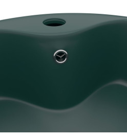 Lavabo de luxe avec trop-plein Vert foncé mat 36x13cm Céramique