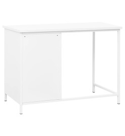 Bureau industriel avec tiroirs Blanc 105x52x75 cm Acier