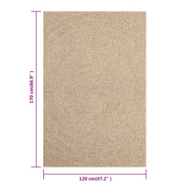 Tapis 120x170 cm aspect jute intérieur et extérieur