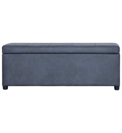 Banc avec compartiment de rangement 116 cm Gris Similicuir daim