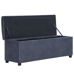 Banc avec compartiment de rangement 116 cm Gris Similicuir daim