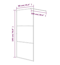 Paroi de douche Blanc 90x195 cm Verre ESG transparent