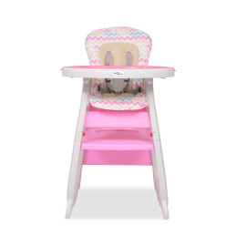 Chaise haute convertible 3-en-1 avec table Rose