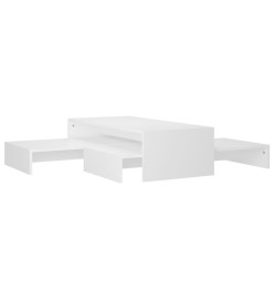 Set tables basses gigognes Blanc 100x100x26,5 cm Aggloméré