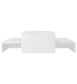 Set tables basses gigognes Blanc 100x100x26,5 cm Aggloméré