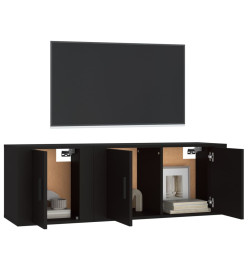 Ensemble de meubles TV 2 pcs noir bois d'ingénierie