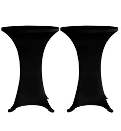 Housses élastiques de table Ø 70 cm Noir 4 pcs