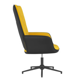 Chaise de relaxation Jaune moutarde Velours et PVC