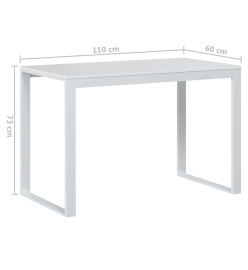 Bureau d'ordinateur Blanc 110x60x73 cm Aggloméré