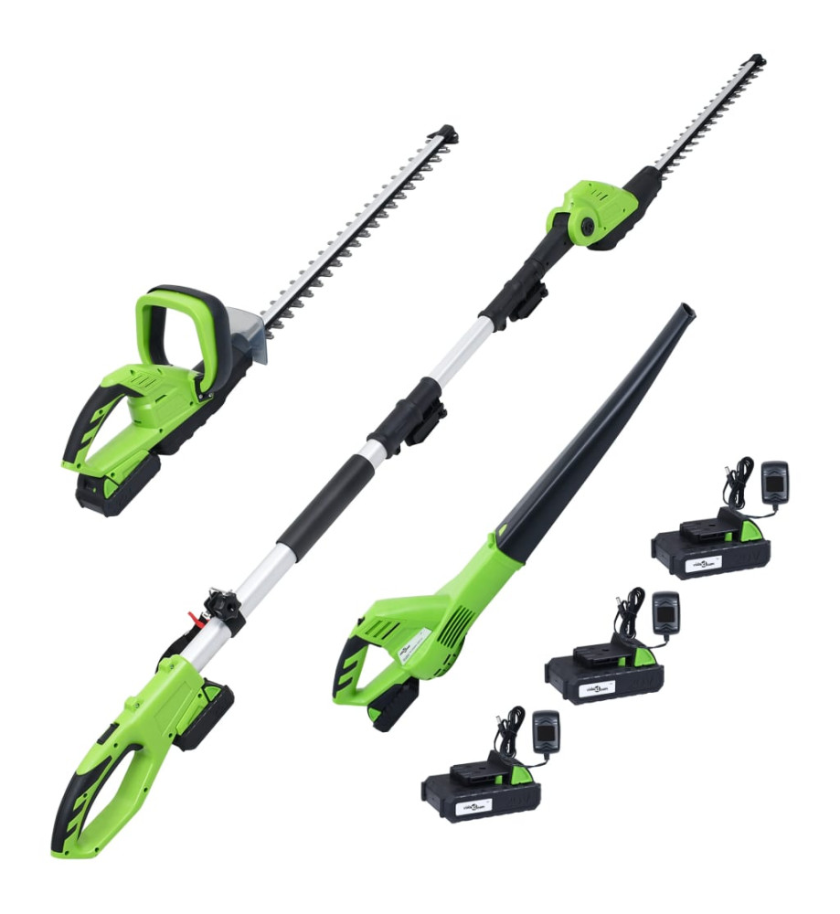 Set outils électriques jardin sans fil 3pcs chargeurs/batteries