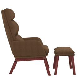 Chaise de relaxation avec tabouret Marron Tissu