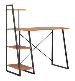 Bureau avec étagère Noir et marron 102x50x117 cm