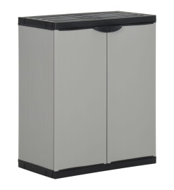 Armoire à déchets de jardin Gris et noir 68x40x85 cm PP