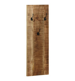 Porte-manteau mural 2 pcs Bois de manguier massif 36x110x3 cm