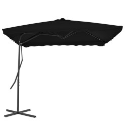 Parasol d'extérieur avec mât en acier Noir 250x250x230 cm