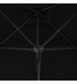 Parasol d'extérieur avec mât en acier Noir 250x250x230 cm