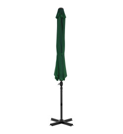 Parasol en porte-à-faux et poteau en aluminium 300 cm Vert