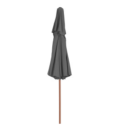 Parasol double avec mât en bois 270 cm Anthracite