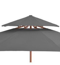 Parasol double avec mât en bois 270 cm Anthracite